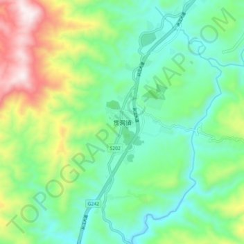 Guandong topographic map, elevation, terrain