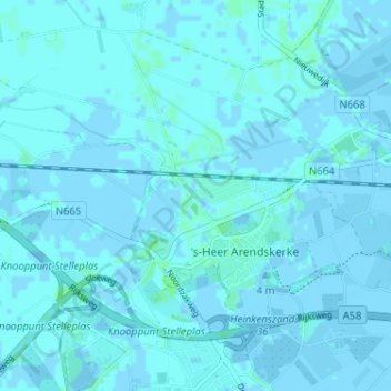 Eindewege topographic map, elevation, terrain