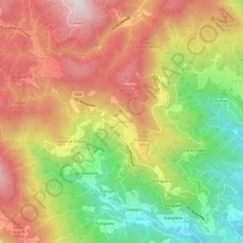 Cireglio topographic map, elevation, terrain