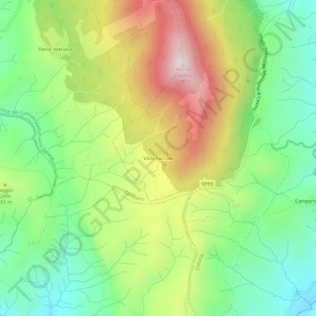 Valle Saccaia topographic map, elevation, terrain