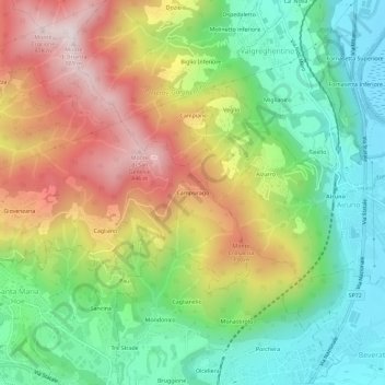 Campsirago topographic map, elevation, terrain