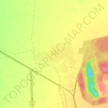 Hotazel topographic map, elevation, terrain