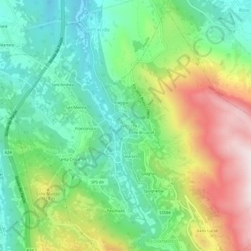 Casavecchia topographic map, elevation, terrain