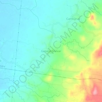 General Malvar topographic map, elevation, terrain
