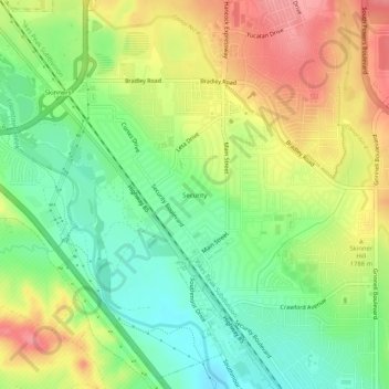 Security topographic map, elevation, terrain