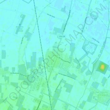 Fossoli topographic map, elevation, terrain