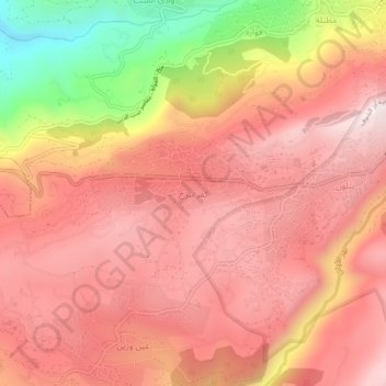Kfar Nabrakh topographic map, elevation, terrain