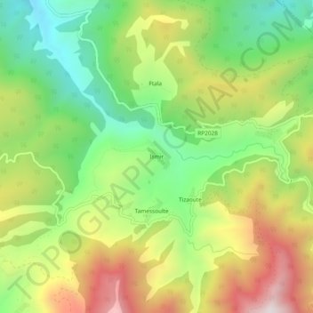 Ismir topographic map, elevation, terrain