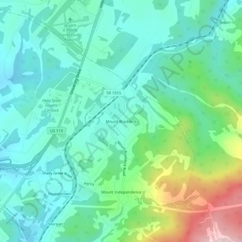 Mount Braddock topographic map, elevation, terrain