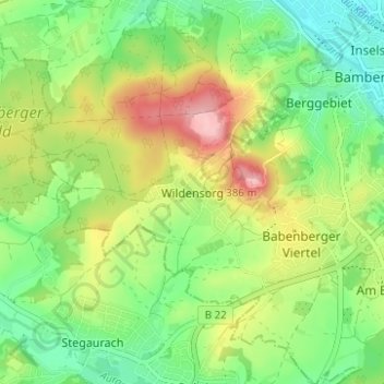 Wildensorg topographic map, elevation, terrain