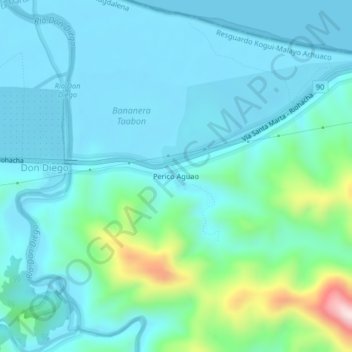 Perico Aguao topographic map, elevation, terrain