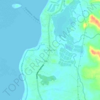 Sinabacan topographic map, elevation, terrain