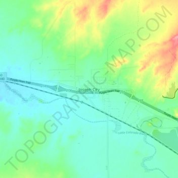 Joseph City topographic map, elevation, terrain