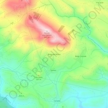 Brejo da Abuta topographic map, elevation, terrain