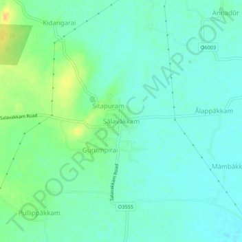 Sālavākkam topographic map, elevation, terrain