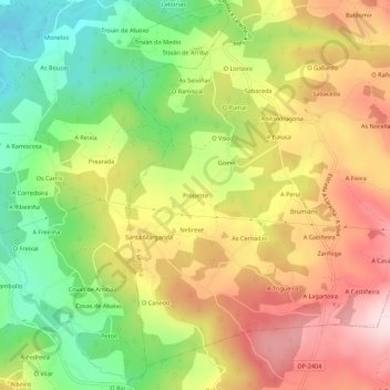 Propeste topographic map, elevation, terrain