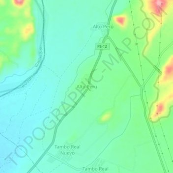 Alto Peru topographic map, elevation, terrain