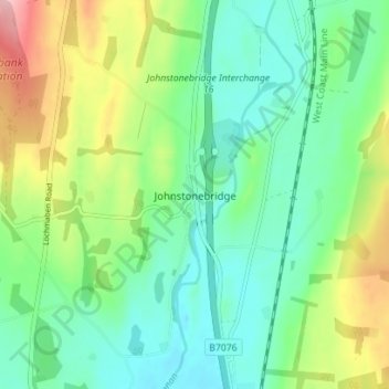 Johnstonebridge topographic map, elevation, terrain