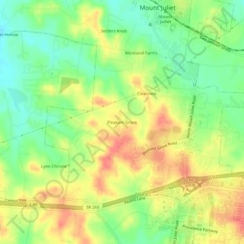 Pleasant Grove topographic map, elevation, terrain