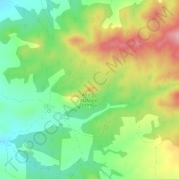 Alto de Malagón topographic map, elevation, terrain
