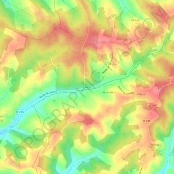 Lorette topographic map, elevation, terrain