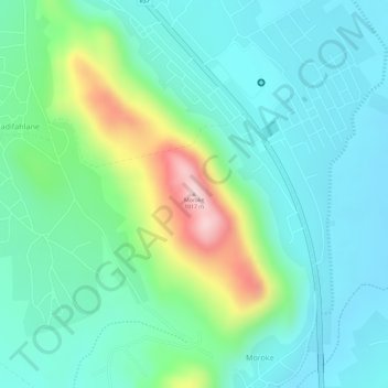 Moroke topographic map, elevation, terrain