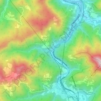 Creverina topographic map, elevation, terrain