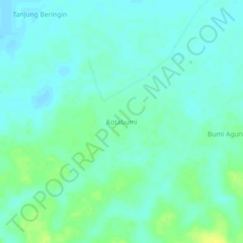 Kotabumi topographic map, elevation, terrain