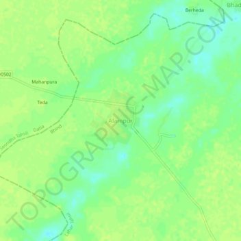 Alampur topographic map, elevation, terrain