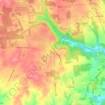 Clinton topographic map, elevation, terrain