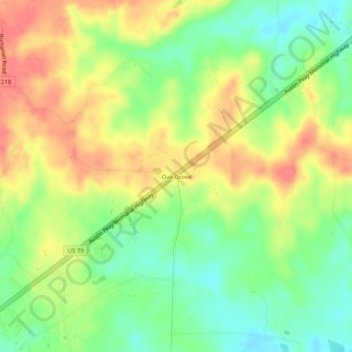 Oak Grove topographic map, elevation, terrain