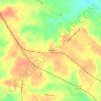 Kibbee topographic map, elevation, terrain
