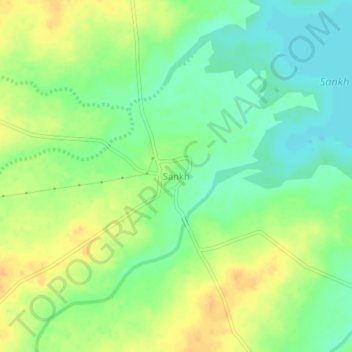 Sankh topographic map, elevation, terrain