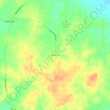 Bradford topographic map, elevation, terrain