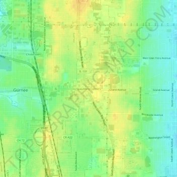 Spaulding Corners topographic map, elevation, terrain