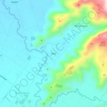 Siok topographic map, elevation, terrain