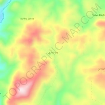 La Florida topographic map, elevation, terrain
