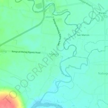 Mailag topographic map, elevation, terrain