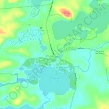Paul Smiths topographic map, elevation, terrain