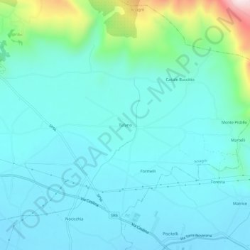 Tufano topographic map, elevation, terrain