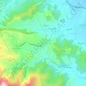 San Lorenzo topographic map, elevation, terrain