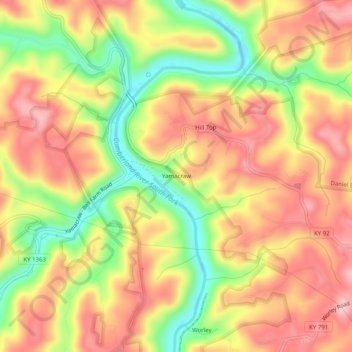 Yamacraw topographic map, elevation, terrain
