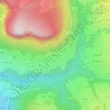 Montagny topographic map, elevation, terrain