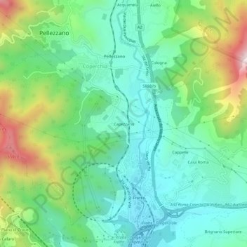 Capezzano topographic map, elevation, terrain