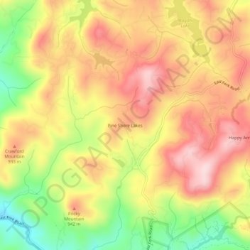 Pine Shore Lakes topographic map, elevation, terrain