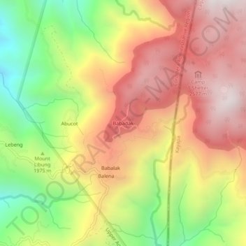 Babadak topographic map, elevation, terrain