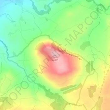 Foel topographic map, elevation, terrain