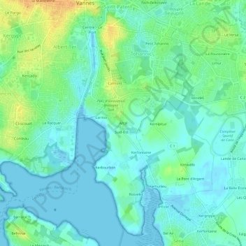 Arcal topographic map, elevation, terrain