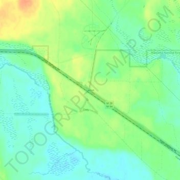 Evelyn topographic map, elevation, terrain