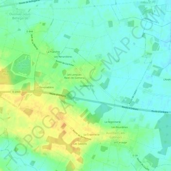 La Severie topographic map, elevation, terrain